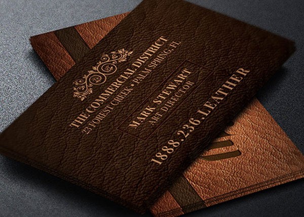 کارت ویزیت با جنس چرم