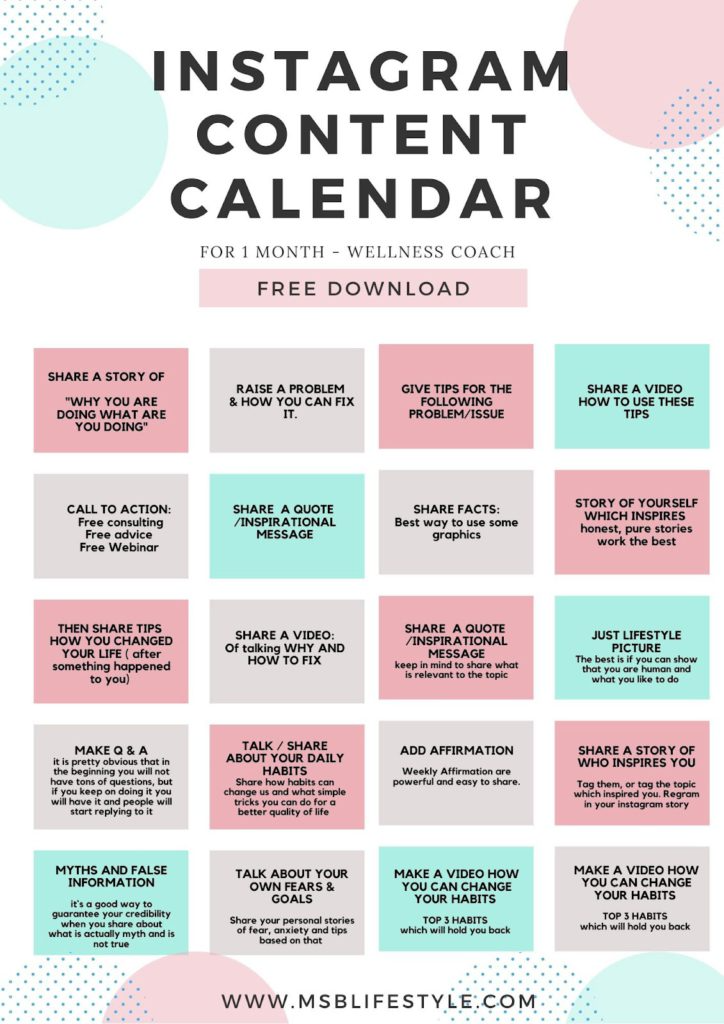 تقویم محتوایی اینستاگرام